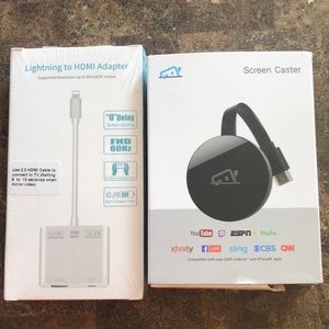 Two items screen caster and adapter new in box